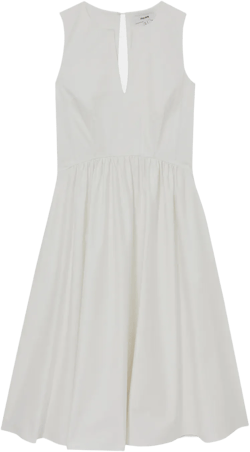 Liza Sleeveless Cotton Midi Dress In Ivory