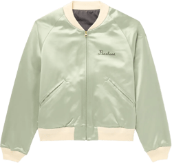 Reversible Embroidered Silk-satin And Cotton Bomber Jacket In Green