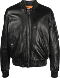 Black Bomber Leather Jacket
