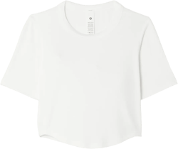 Hold Tight Cropped Stretch Lenzing™ Modal-jersey T-shirt In White