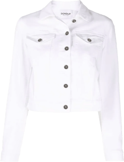 White Denim Cropped Jacket