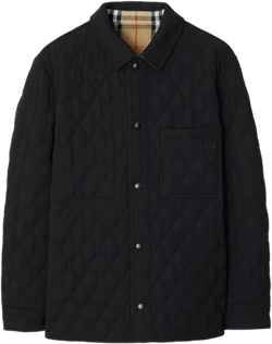 Reversible Quilted Shirt Jacket In Black