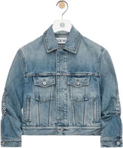 Chain Design Denim Jacket In Blue