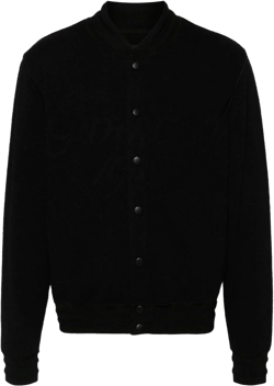 Men Cotton Bomber Jacket In Black
