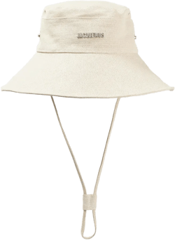 De-nîmes Linen And Cotton Denim Bucket Hat In White