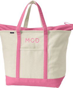 Lands' End Zip Top Canvas Tote Bag