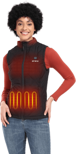ORORO Women’s Heated Quilted Vest (Black, M) and Extra Battery