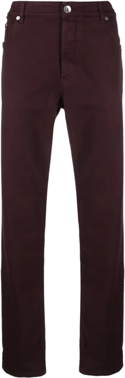 mid-rise straight-leg jeans