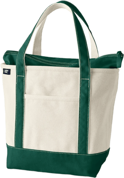 Lands' End Zip Top Canvas Tote Bag