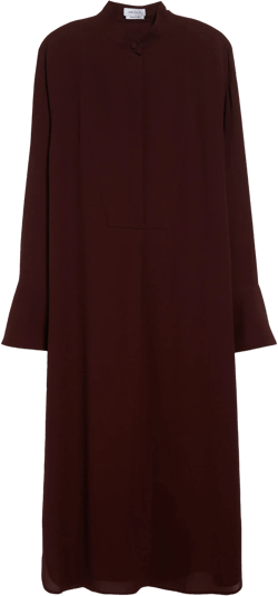 McQueen Long Sleeve Silk Shirtdress