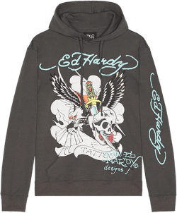 77 Eagle Fleece Hoodie Ed Hardy