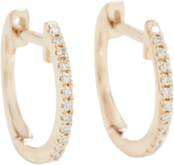 14k Gold Diamond Huggie Earrings