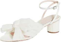 Dahlia Pleated Bow Heels with Ankle Strap
