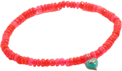 14k Carved Stone Marquise Charm Bracelet