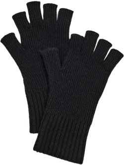 Cashmere Blend Rib Knit Fingerless Gloves