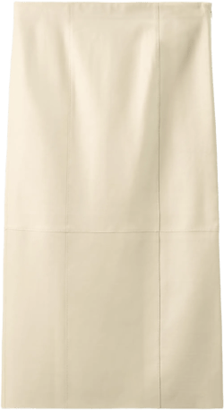 100% LEATHER MIDI SKIRT