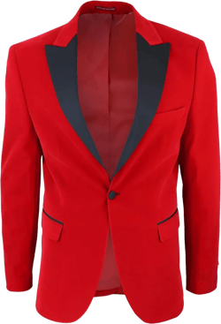 Mens Red Velvet Tuxedo Blazer Satin Peak Lapels Dinner Jacket Wedding Prom Black Tie