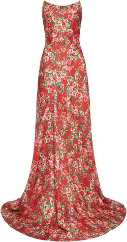 Tallulah rose-print silk gown