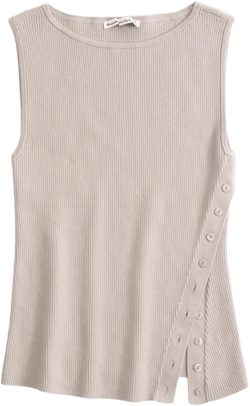 Asymmetrical Button Sweater Tank