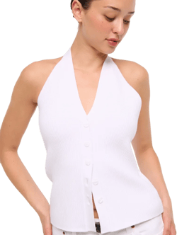 Ribbed Halter Sweater Vest