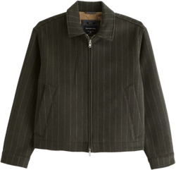 Cropped Wool-Blend Zip Jacket