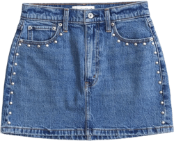 Denim Studded Mini Skirt