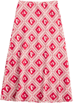 Mid Rise Linen-Blend Maxi Skirt