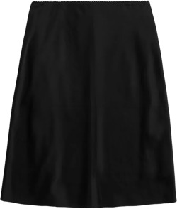 Mid Rise Satin Pencil Skirt