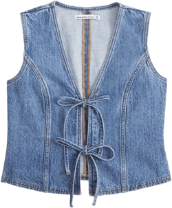 Tie-Front Denim Vest