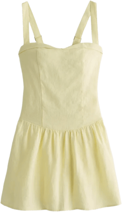 Premium Linen Drop-Waist Skort