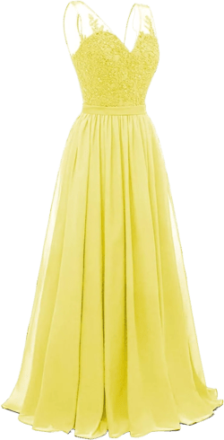 Lace Appliques Chiffon Bridesmaid Dresses for Women Long V Neck Prom Dress Aline Formal Evening Party Gowns Yellow 12