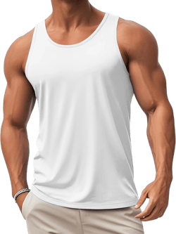MAGCOMSEN Mens Workout Tank Tops Undershirt Cotton Muscle Athletic Sleeveless Shirts for Gym Medium #02-white
