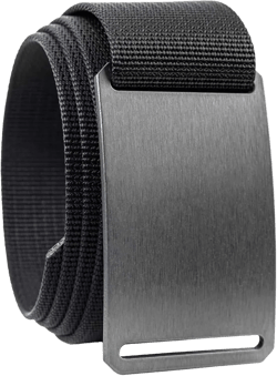 GRIP6 Gunmetal Belt: Durable Belts for Men & Women, Versatile Nylon Tactical Belt for Work, Golf, Casual & Outdoor Use Black Large(36-38)