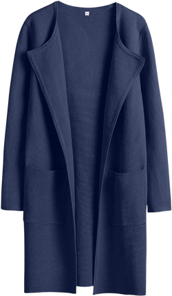 ANRABESS Womens Cardigan Sweater Open Front Knit Long Coatigan Dressy Casual Jacket Coat 2025 Fall Outfits Classy Clothes Navy Blue Small