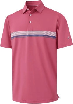 Rouen Mens Polo Shirts Short Sleeve Dry Fit Lightweight Performance Casual Athletic Striped Print Golf Shirts for Men X-Large Cranberry