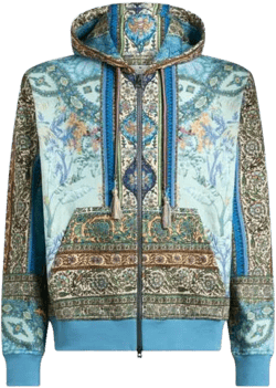 Etro Men's Blue Abstract Print Hoodie