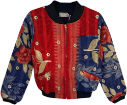 Women's Blue / Red Nadia Bomber Jacket In Blue/red