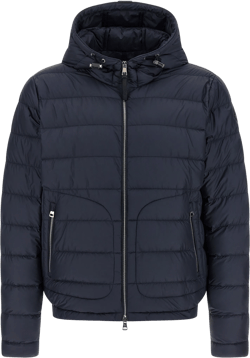 Quilted Down Jacket Hood In Blue