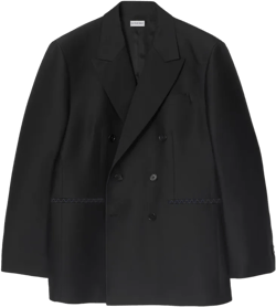 Wool Silk Tailored Jacket In Black