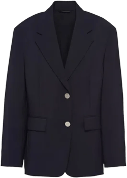 Mohair And Silk Blazer Jacket In Blue