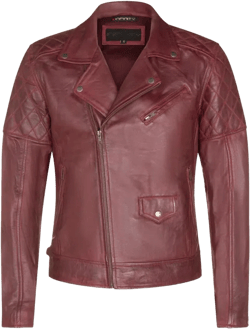 Mens Cross Zip Leather Biker Jacket - Gibraltar In White