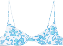 floral-print bikini top