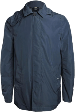 Hooded Casual Jacket In Blue