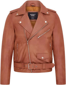 Mens Classic Brando Leather Biker Jacket - Heinola In Multi