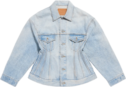 Hourglass Denim Jacket In Clear Blue
