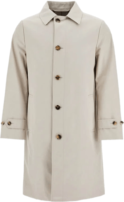 Dove Grey Polyester Blend Trench Coat