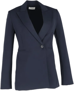 Koja Single-breasted Scuba Blazer In Navy Blue Wool