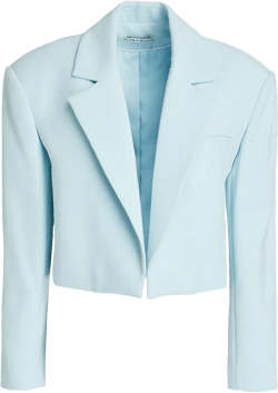 Julep Cropped Twill Blazer In Sky Blue