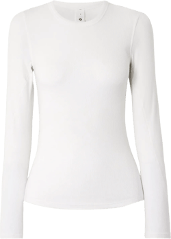 Hold Tight Ribbed Stretch-modal T-shirt In White