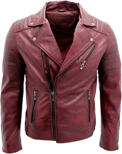 Mens Slim Fit Brando Style Cross Zip Leather Biker Jacket In White